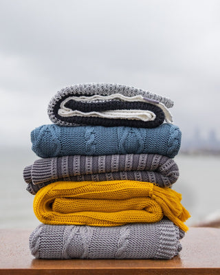 Hudson Organic Cotton Knit Throw - YaYa & Co.