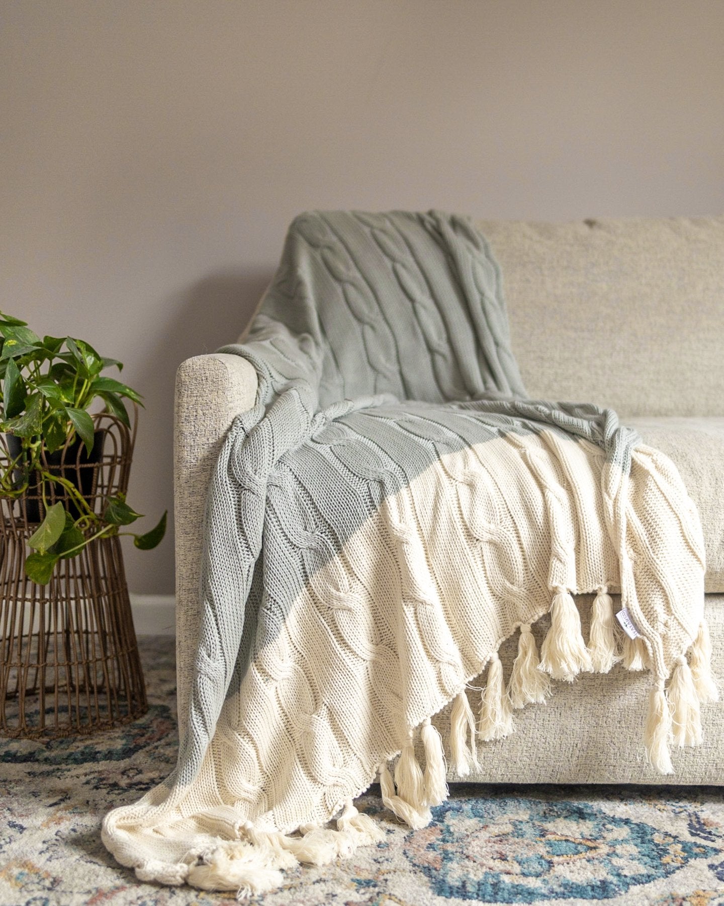 Hudson Organic Cotton Knit Throw - YaYa & Co.