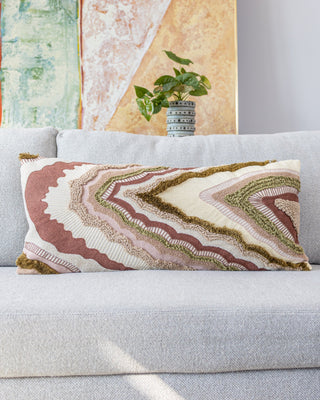 Jasper Organic Cotton Abstract Lumbar Pillow - YaYa & Co.