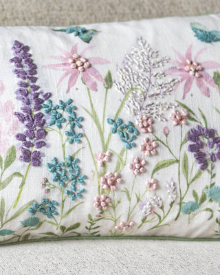 Lilac Handmade Organic Cotton Lumbar Pillow - YaYa & Co.