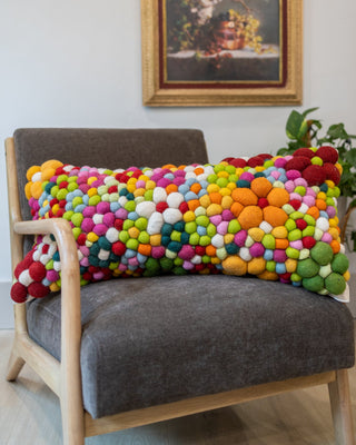 Lolly Organic Wool Abstract Lumbar Pillow - YaYa & Co.