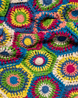 Maxine Organic Cotton Retro Crochet Throw - YaYa & Co.
