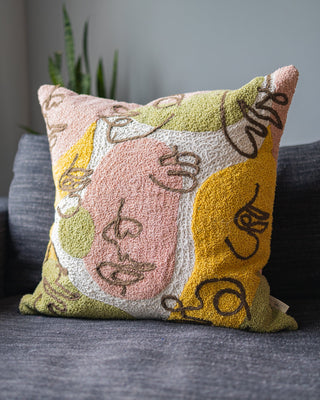 Minimalist Face Organic Cotton Throw Pillow $48 Today Only - YaYa & Co.