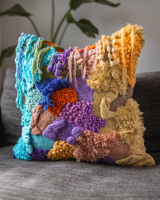 Mira Organic Cotton Abstract Throw Pillow - YaYa & Co.