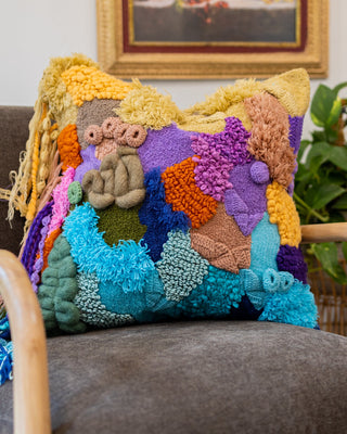Mira Organic Cotton Abstract Throw Pillow - YaYa & Co.