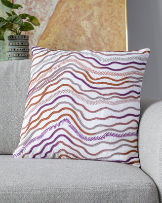 Montana Organic Cotton Embroidered Throw Pillow - YaYa & Co.