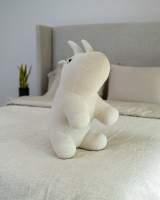 Organic Cotton Knit Rhino Pillow - YaYa & Co.