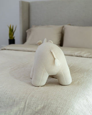 Organic Cotton Knit Rhino Pillow - YaYa & Co.