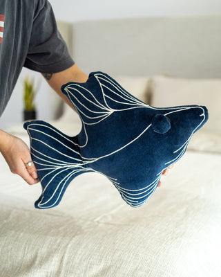 Organic Cotton Velvet Fish Pillow - YaYa & Co.