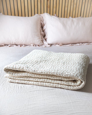 Pebbled Handstitched Organic Cotton Percale Quilt - YaYa & Co.