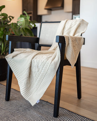 Petal Kids Organic Cotton Cable Knit Throw Blanket - YaYa & Co.