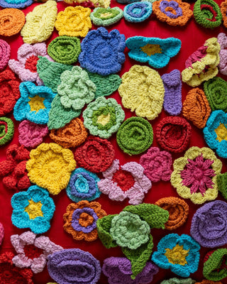 Poppy Organic Cotton Abstract Crochet Throw Pillow - YaYa & Co.