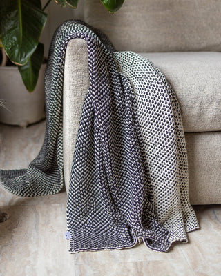 Quinn Reversible Knitted Cotton Throw - YaYa & Co.