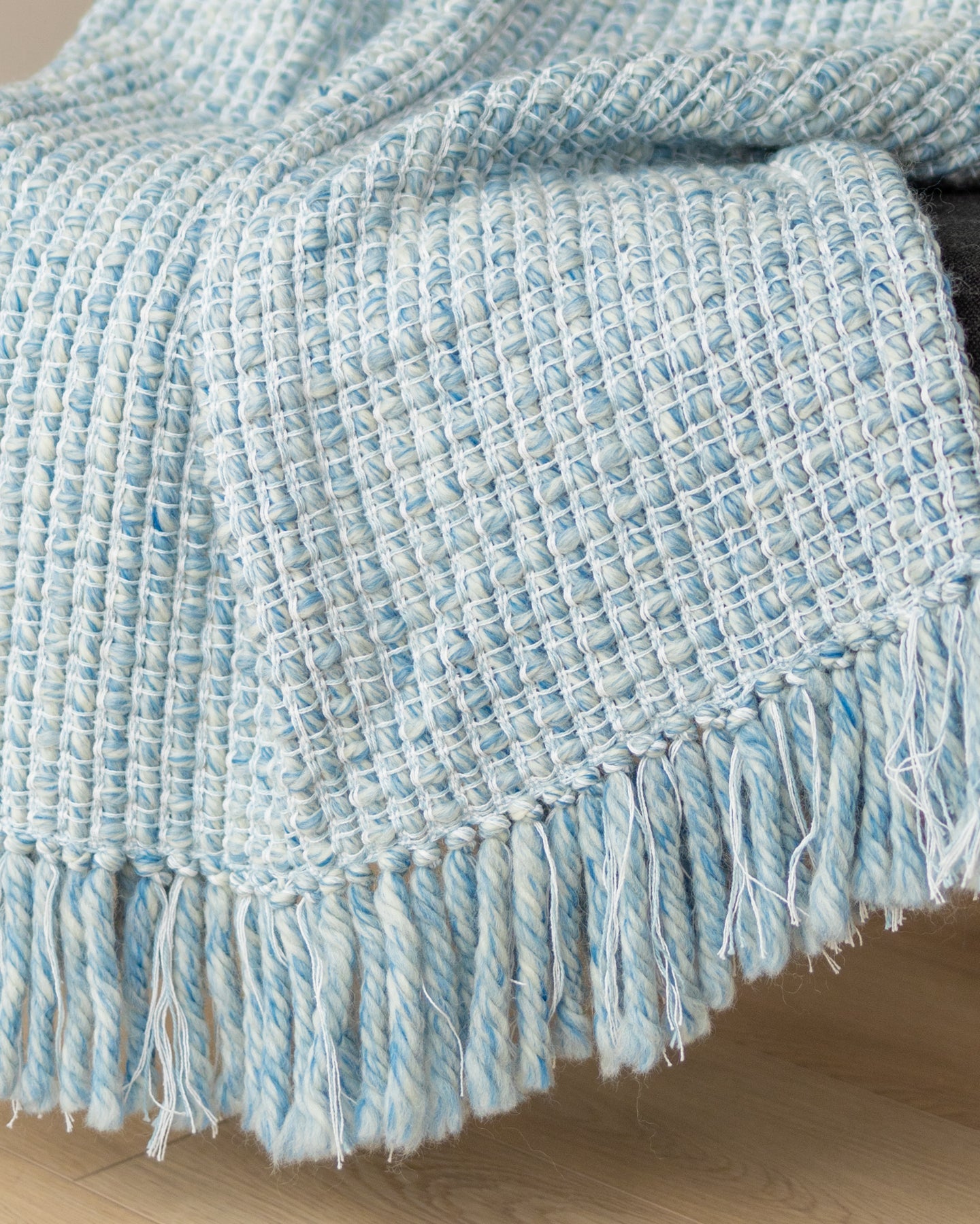 Duck egg knitted throw online