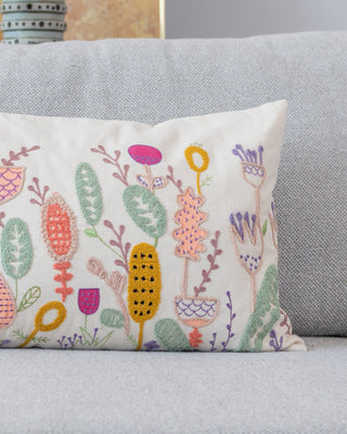 Sinai Organic Cotton Embroidered Lumbar Pillow - YaYa & Co.