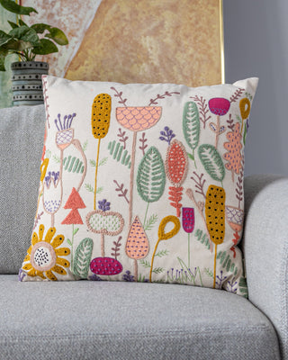 Sinai Organic Cotton Embroidered Throw Pillow - YaYa & Co.