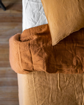 Sofia Reversible Organic Belgian Flax Linen Duvet Cover Set - YaYa & Co.
