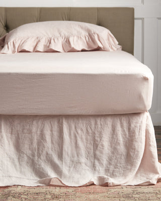 Sofie Petal Pink Organic Belgian Flax Linen Fitted Sheet - YaYa & Co.