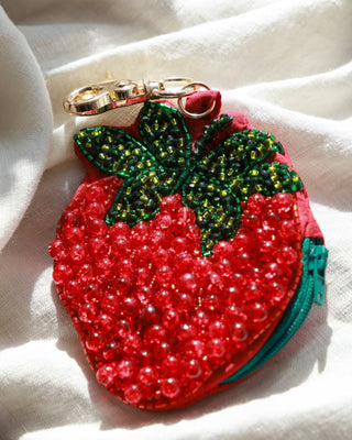 Strawberry Glass Beaded Coin Purse - YaYa & Co.