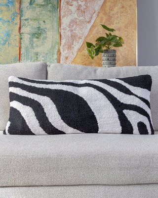 Tuxedo Organic Cotton Abstract Lumbar Pillow - YaYa & Co.