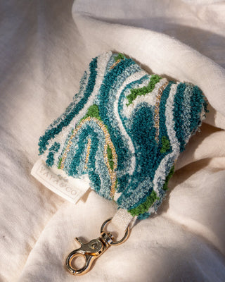 Waves Organic Cotton Abstract Throw Pillow Keychain - YaYa & Co.