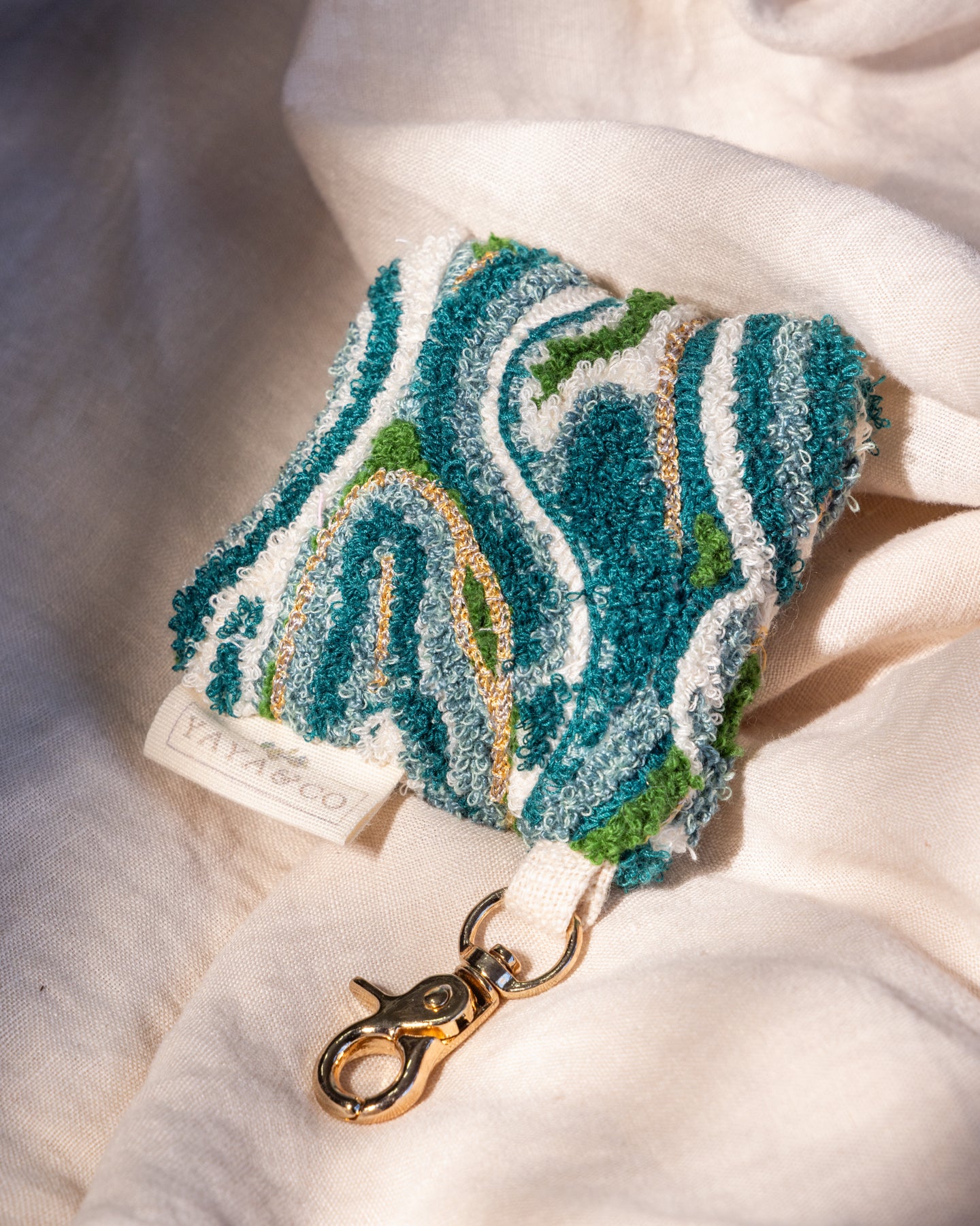 Waves Organic Cotton Abstract Pillow Keychain – YaYa & Co.