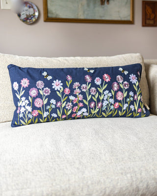 Wildflower Handmade Organic Cotton Lumbar Pillow - YaYa & Co.
