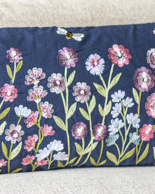 Wildflower Handmade Organic Cotton Lumbar Pillow $75 Today Only - YaYa & Co.