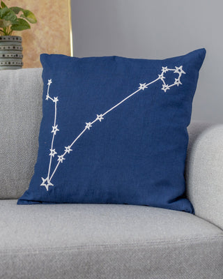 Zodiac Sign Astrology Organic Linen Throw Pillow - YaYa & Co.