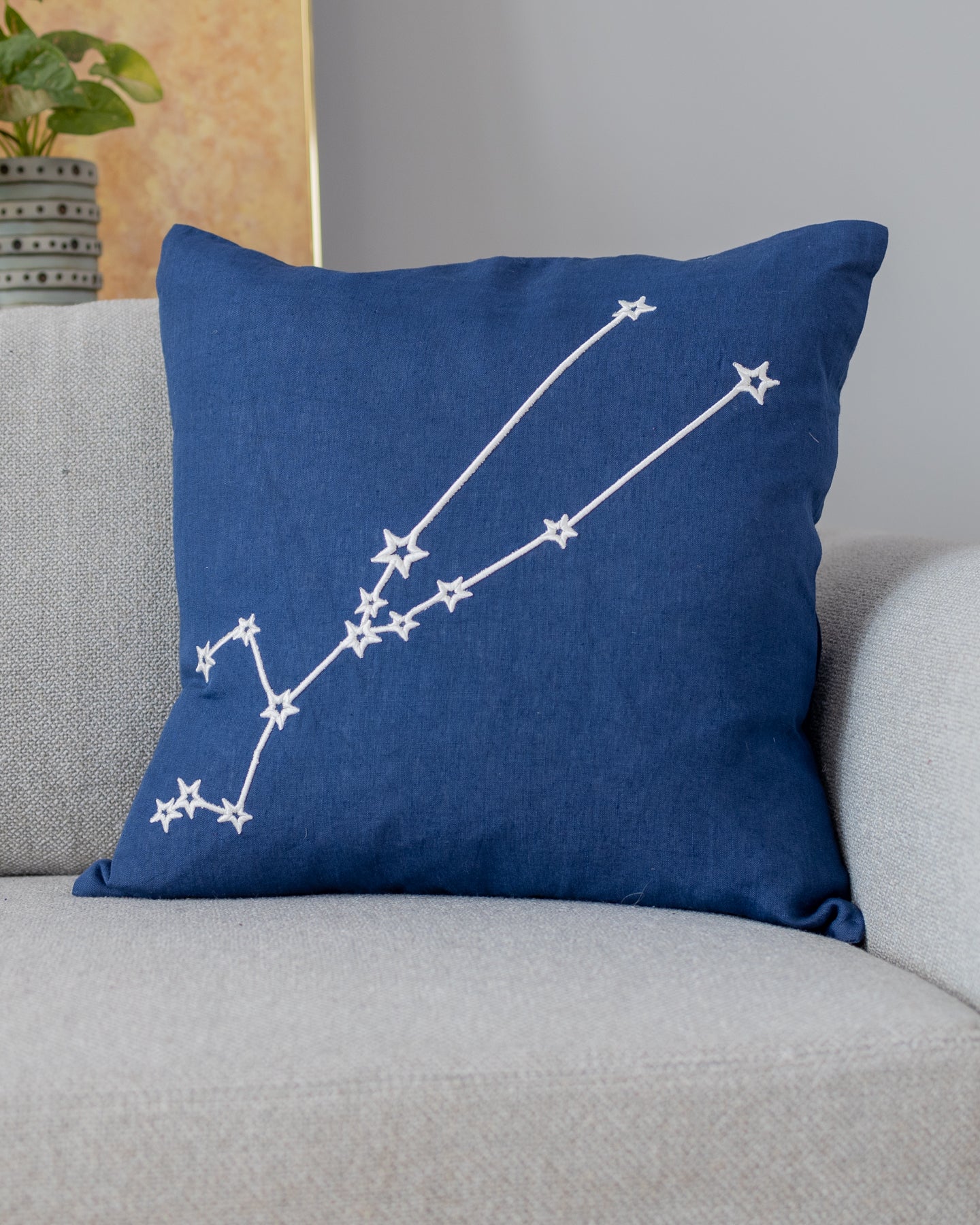 Zodiac Sign Astrology Organic Linen Throw Pillow - YaYa & Co.